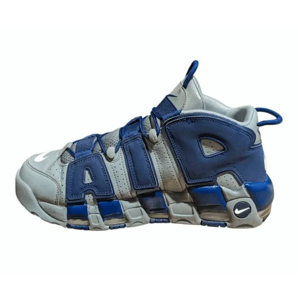 NIKE Air More Uptempo 'Cool Grey Midnight Navy' Sneakers Size 12